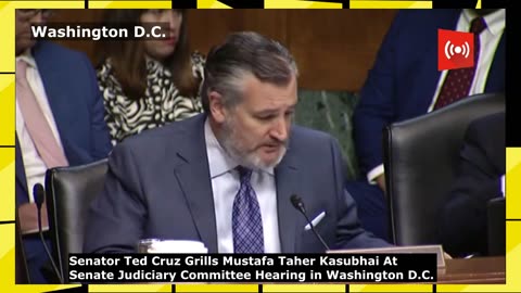 Sen. Ted Cruz Grills Mustafa Taher Kasubhai At Senate Judiciary Committee Hearing in Washington D.C.