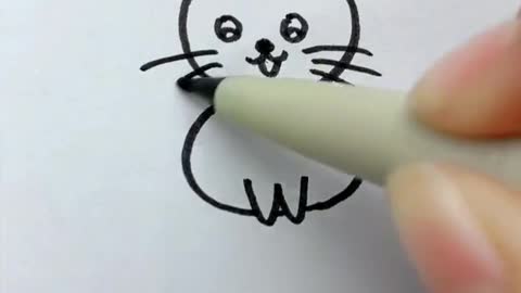 Draw cut cat 🐱 #pfy #simpledrawing #simplestrokes #acrylicmarker