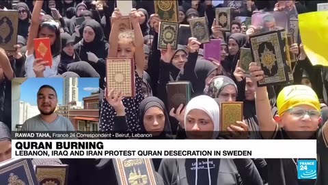Protesters in Lebanon Koran express outrage over desecration in Sweden
