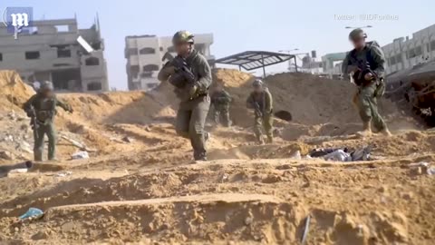 IDF blow up buildings in Gaza to expose Hamas tunnels as ground troops attack with machine guns