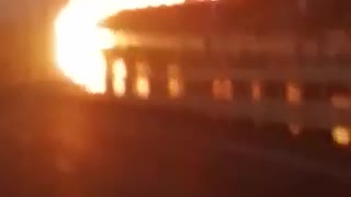 Kerch railroad bridge fuel fire