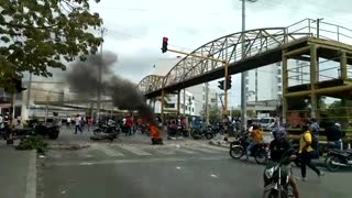 Motociclistas bloquean puente de Blas de Lezo