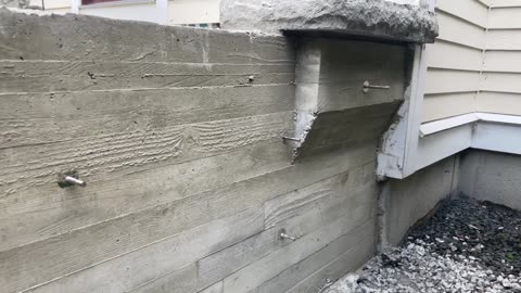 Concrete (board formed) results for the right side of front steps/landing (Aug 17 2023)