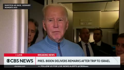 Biden speaks from Air Force One after Israel trip