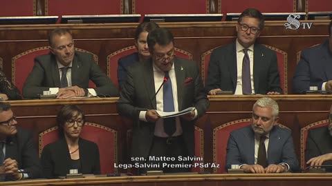 🔴 Matteo Salvini in Senato, commemorazione di Silvio Berlusconi.
