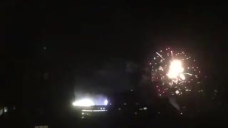 Crazy fireworks show occurs over soccer stadium in Buenos Aires