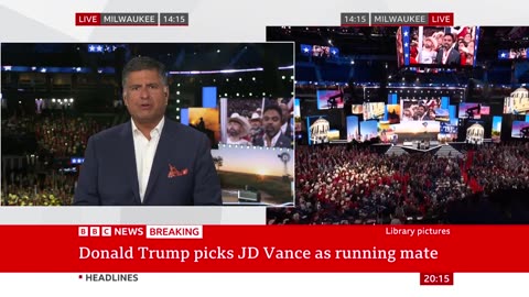 JD Vance chosen as Donald Trump's vice-presidential nominee | BBC News