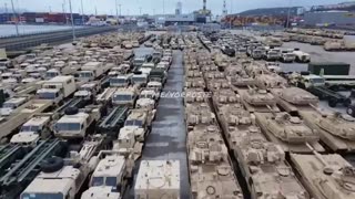 Drone Footage Shows NATO Equipment Arriving In Europe