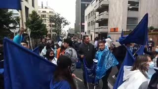 Grupos feministas celebran frente al Palacio de Justicia