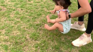 Baby Won't Let Her Feet Touch Grass