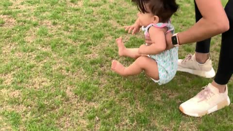 Baby Won't Let Her Feet Touch Grass