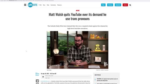 Working Man's Perspective: Matt Walsh quits Youtube preview