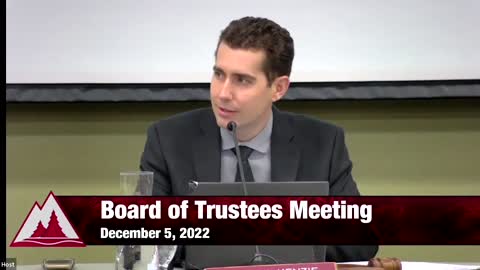 Greg McKenzie - Board Chair Remarks - 12/5/22 meeting of the North Idaho College Board of Trustees
