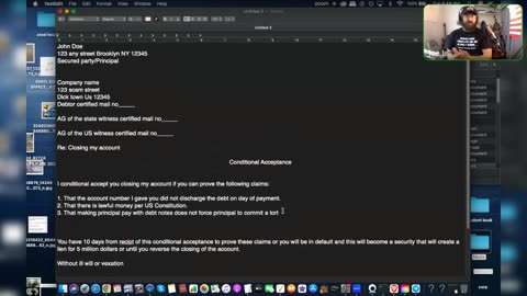 Making a Conditional Acceptance live on telegram