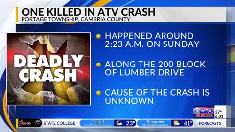 One killed in early morning ATV crash in Cambria County