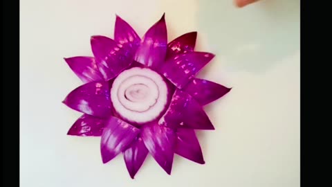 Made a simple onion flower/ super easy food Art and craft #art #ideas #flower