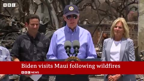 US President Joe Biden visits Maui after wildfires - BBC News