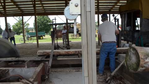 Antique Saw Mill In Action At Museum