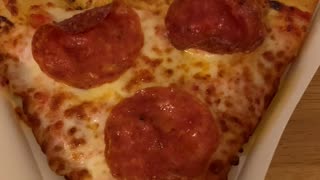 Trying A Pepperoni Slice Of Pizza From Long Wongs Restaurant In Phoenix Arizona!