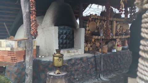 Cooked Fresh Trout in the Oven! Cloudy day in the Village of Azerbaijan