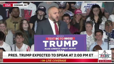 A few words from South Carolina Rep. Russell Fry at Trump rally 02/10/2024