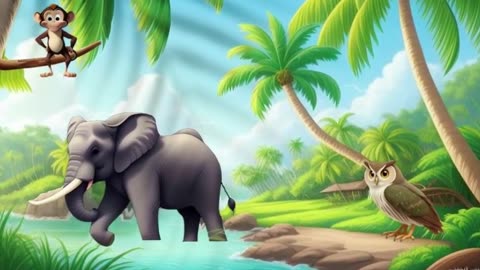 Bedtime Story for Kids | The Lion, Elephant, and Monkey in the Forest Story.