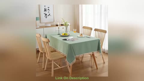 Exclusive Tassels Stitching Cotton Fabric Table Cloth Washable