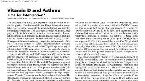 Vitamin D for asthma