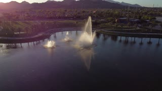 Glowing water fountain