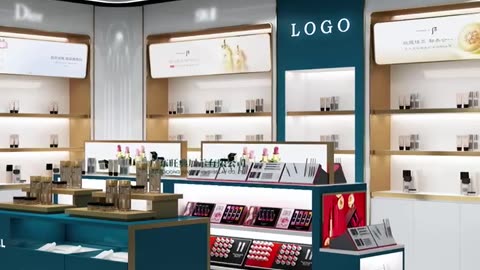 High-end cosmetics retail store design makeup kiosk design