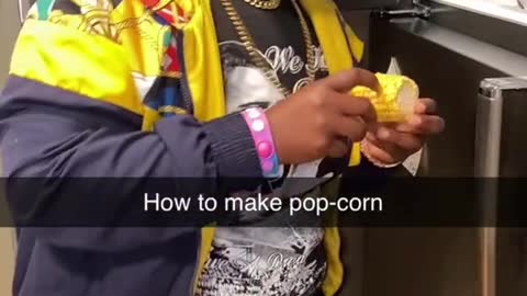 Making her pop corn