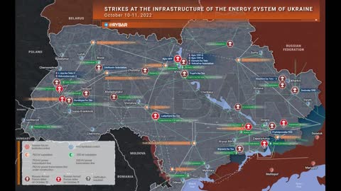 Russian Armed Forces strikes on Ukraine's Energy system on 10-11 October 2022 - @Rybar Analysis