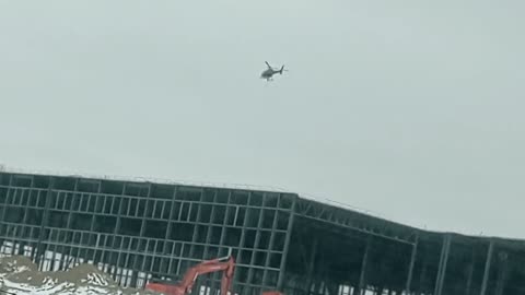 Helicopter At Construction Site