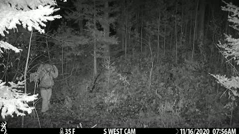 Hunter has second thoughts about trespassing after setting camera.