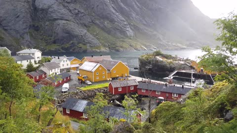 houses in nusfjord one of norways oldest fishing villages