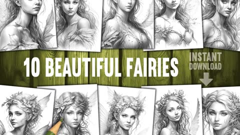 10 Fairy Beauties Coloring Pages With Commercial Rights