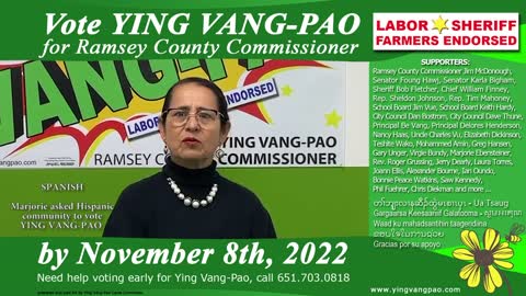 Spanish support ying vang pao for ramsey county commissioner