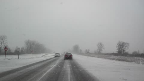 Driving in falling snow