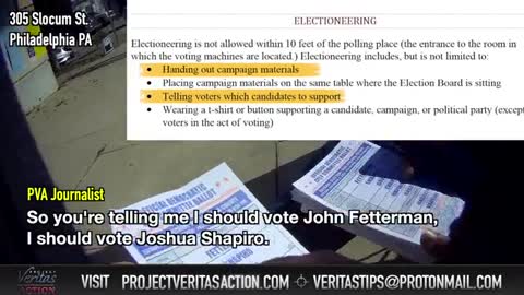 November 8, 2022~Illegal Electioneering in Pennsylvania for John Fetterman & Josh Shapiro