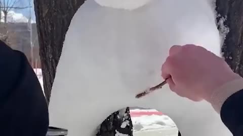 How to create rabbit from snow