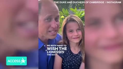 Princess Charlotte Cheers On The Lionesses w Prince William In Rare Video