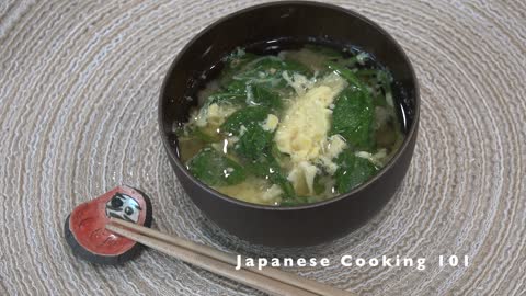 Egg and Spinach Miso Soup Recipe - Japanese Cooking 101