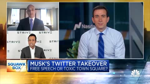 Vivek Ramaswamy Spars with CNBC Panel Over Whether Trump Should Be Allowed Back on Twitter.