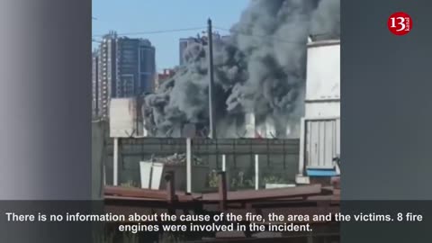 First footage of fire in industrial building in Russia’s St Petersburg