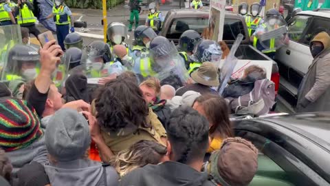 Police attacks peaceful protest at the Parliament in Wellington