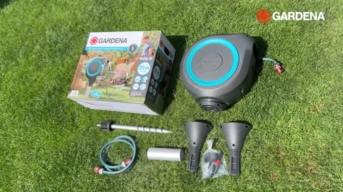 Gardening Tips with Yuri Episode #3 GARDENA Auto Retractable Hose Reel on a Metal Spike