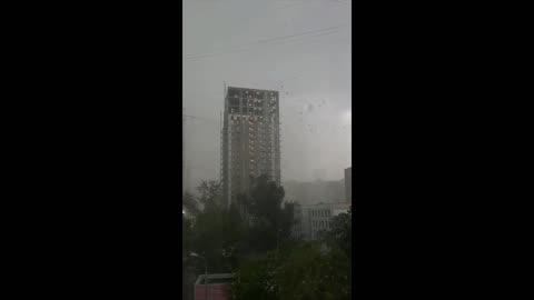 Russia- Hurricane Edgar rips apart Moscow construction site