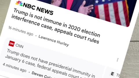 Breaking: Trump not immune in 2020 election interference case...