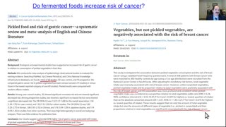 Do fermented food increase risk of cancer?