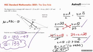 HSC Standard Mathematics 2 - Past HSC Question 2021: The Sine Rule
